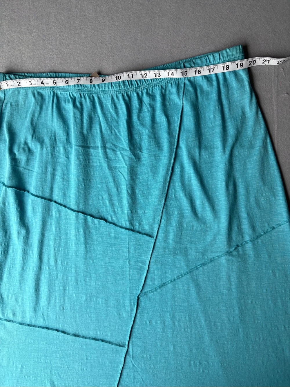 J. Jill Aqua Cotton Elastic-Waist Asymmetric Skirt 100% cotton sz XL flowy midi - Picture 4 of 8